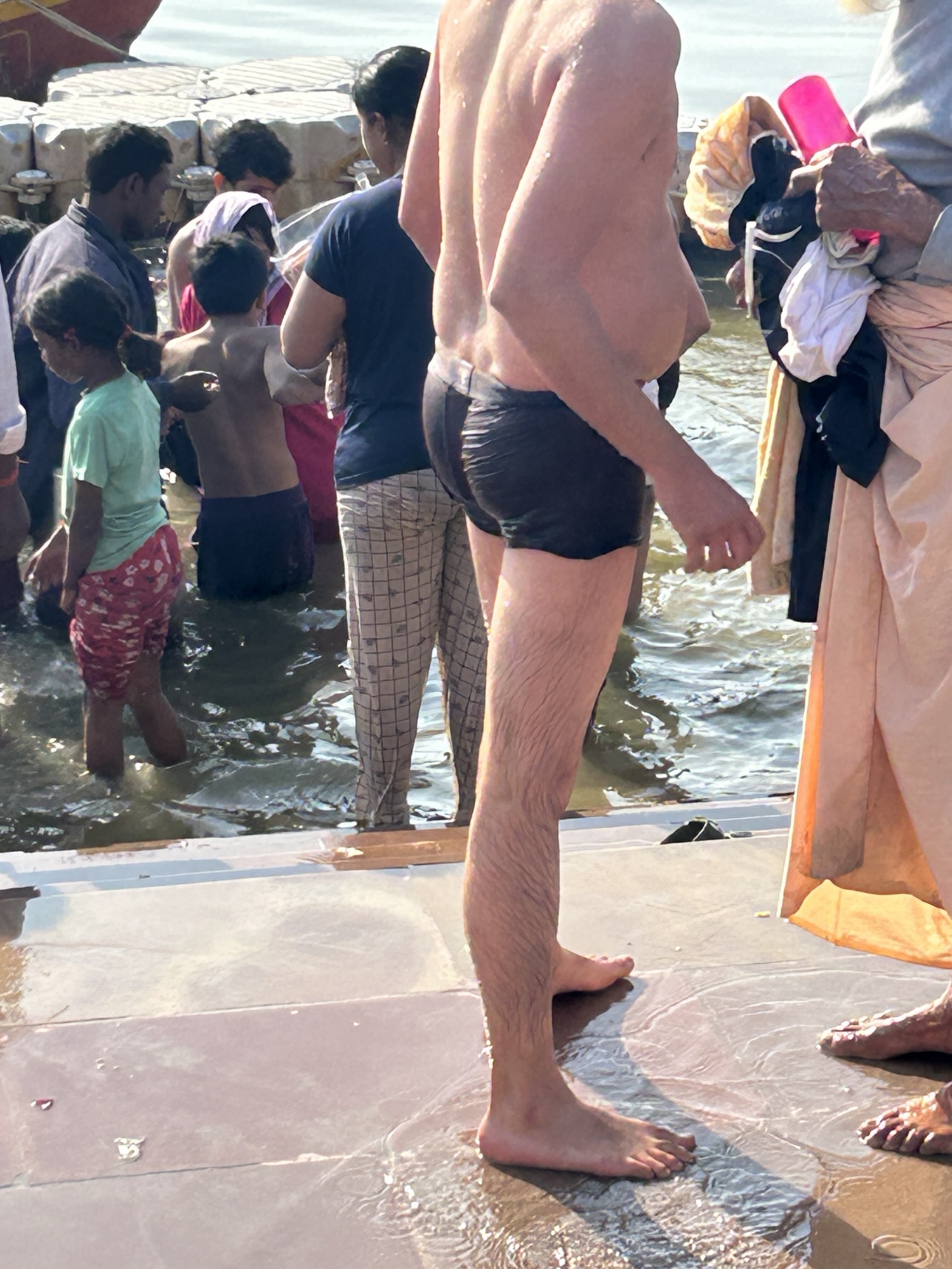 People dipping in th holy Ganges